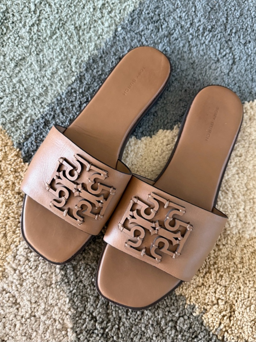 Tory Burch Almond Flour Calf Leather Ines Slide